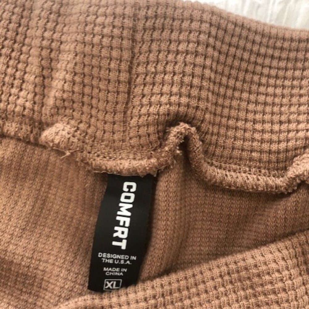 Waffle Knit Lounge Pants - Brown - Picture 4 of 7